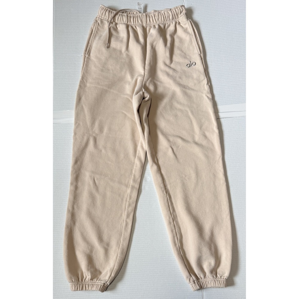 ALO Yoga - Women's Accolade Sweatpants - Beige Fleece Joggers - Size Small